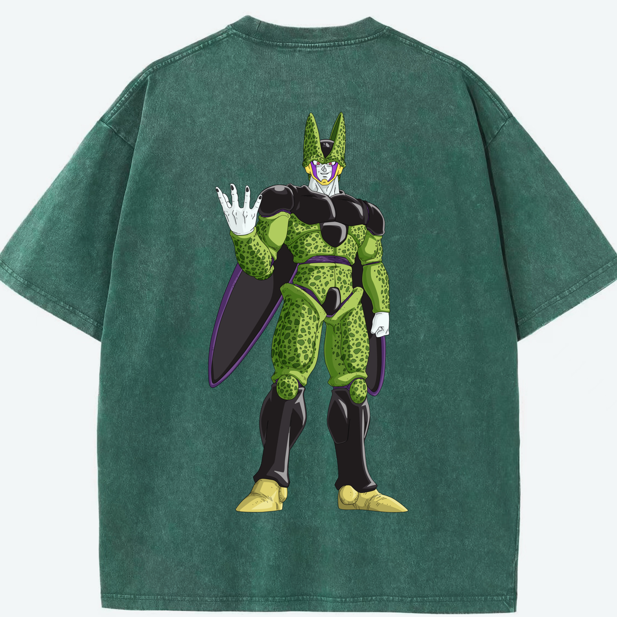 （画像用） ドラゴンボール セル DRAGON BALL Cell 綿100% ヴィンテージ風 半袖Tシャツ（背面プリント）